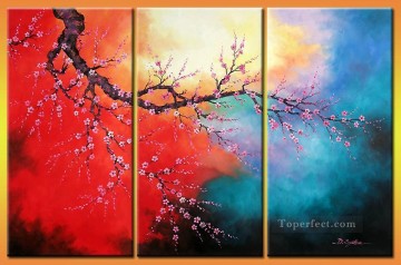 decoration decor group panels decorative Painting - agp162 plum blossom panel group